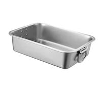 Homyl Bandeja de Arena para Gatos Bandeja Higiénica Arenero Caja Sanitaria Baño de Mascotas en Acero Inoxidable con Esquinas Redondeadas Y, 40cmx30cmx10cm