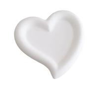 Homyl Bandeja de Tocador Exhibidor de Joyas Perfumería Portavelas Plato Decorativo de Yeso para Organización Adecuado para Uso en Mesa Baño Sala de Estar de, corazón Blanco, Individual