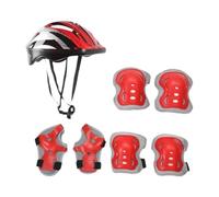 Homyl Casco para Monopatín Infantil, Rodilleras, Casco para Bicicleta, Coderas Multifuncionales Prácticas para Niños Y Niñas, Escalada en Roca, Rojo