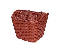 Homyl Cesta para Bicicleta con Tapa Y Cierre Resistente de Plástico Soporte Delantero Multifuncional para Compras Y Equipaje Cesta Portaequipajes Trasero Pl, marrón