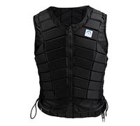 Homyl Chaleco Ecuestre Protector Acolchado con Cremallera Frontal Material EVA Transpirable Y Ajuste Lateral por Cordón Protección de Coxis Y Torso Adecuado, Negro, XXL