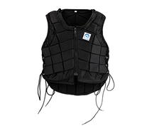 Homyl Chaleco Ecuestre Protector Acolchado con Cremallera Frontal Material EVA Transpirable Y Ajuste Lateral por Cordón Protección de Coxis Y Torso Adecuado, Negro, 儿童 小 码 CS