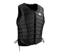 Homyl Chaleco Ecuestre Protector Acolchado con Cremallera Frontal Material EVA Transpirable Y Ajuste Lateral por Cordón Protección de Coxis Y Torso Adecuado, Negro, 成人 女士 S