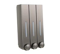 Homyl Dispensador de Jabón de Pared con Bomba Manual para Champú Líquido Y Gel. Accesorios para Oficina, Cafetería, Triple Gris