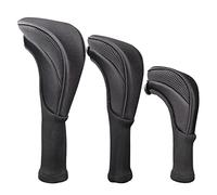Homyl Golf Club Head Cover 1, 3 4 5 7 X Driver Headcovers, Hybrid Head Cover Set con Etiquetas Intercambiables Se Adapta a Cl, Negro