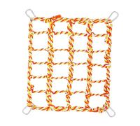 Homyl Hamaca Colgante para Mascotas Red de Cuerda para Pájaros Juguete de Puente Escalera Accesorio Decorativo Adecuado para Loros Hámsteres Entretenim, Naranja