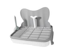 Homyl Inodoro para Perros Bandeja Higiénica Tapete Urinario Accesorio Portátil Barrera Alta Fácil de Limpiar Adecuado para Cachorros Y Perros Medianos en In, Gris
