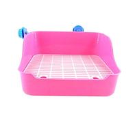 Homyl Inodoro para Roedores, Inodoros para Animales Pequeños con Red, Inodoro para Mascotas para Animales Pequeños, Inodoro de Esquina para S, Inodoro de Ta, Rosa
