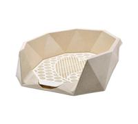 Homyl Litter Tray Toilet para Perros con Bandeja Sanitaria Soporte para Pads Rejilla Extraíble Y Caja Desmontable Funcionalidad Fácil de Limpiar Y, Beige