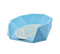 Homyl Litter Tray Toilet para Perros con Bandeja Sanitaria Soporte para Pads Rejilla Extraíble Y Caja Desmontable Funcionalidad Fácil de Limpiar Y, Azul