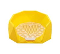Homyl Litter Tray Toilet para Perros con Bandeja Sanitaria Soporte para Pads Rejilla Extraíble Y Caja Desmontable Funcionalidad Fácil de Limpiar Y, Amarillo