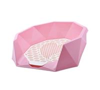 Homyl Litter Tray Toilet para Perros con Bandeja Sanitaria Soporte para Pads Rejilla Extraíble Y Caja Desmontable Funcionalidad Fácil de Limpiar Y, Rosa