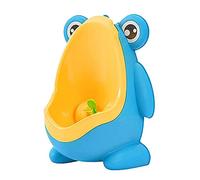 Homyl Orinal de Entrenamiento Infantil Rana Orinal de Pared para Niños Pequeños Portátil Material Rueda Giratoria Adecuado para Entrenamiento en E, Azul, tal como se describe