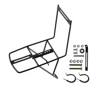 Homyl Portaequipaje Delantero Bicicleta Portabultos Soporte Carga Accesorio Metal Superficie Estable Adecuada para Transporte Diario, Estante Delantero De Hierro con Abrazaderas