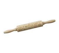 Homyl Rodillo Embossed de Madera con Patrones Navideños Diseño con Mango Confortable Estampado 3D Marcado Limpieza Sencilla Adecuado para Hacer Pan, Estilo D, Individual
