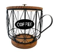 Homyl Soporte para Cápsulas de Café Expreso, Cesta de Almacenamiento para Cápsulas de Café, Accesorios de Barra de Café de Alambre de Hierro, Contenedor Par, Gold and L, tal como se describe