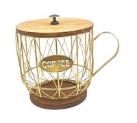 Homyl Soporte para Cápsulas de Café Expreso, Cesta de Almacenamiento para Cápsulas de Café, Accesorios de Barra de Café de Alambre de Hierro, Contenedor Par, Black and L, tal como se describe