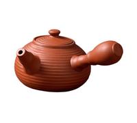 Homyl Tetera de Cerámica China con Mango Lateral, Tetera de, Calentador de Leche, Tetera para Cocina, Picnic, Camping, Casa de Té Al Aire Libr, Rojo 500ml, Individual