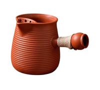 Homyl Tetera de Cerámica China con Mango Lateral, Tetera de, Calentador de Leche, Tetera para Cocina, Picnic, Camping, Casa de Té Al Aire Libr, Rojo 350ml, Individual