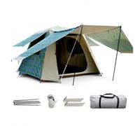 Homyl Tienda campaña automática, Carpa Camping Impermeable con Montaje rápido, Tienda Cocina Camping, Azul a Cuadros, tamaño Grande, Grande (2.4m*2.4m*1.8m), Azul