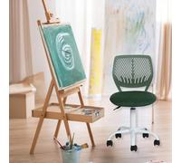 HOMYLIN 1 silla de dibujo, diseño ergonómico, material sintético de alta calidad, altura ajustable, cómodo asiento de felpa, ideal para estudio, salas de arte, sala de dibujo, color verde oscuro