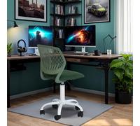 HOMYLIN 1 silla para juegos de computadora, diseño ergonómico moderno, cómodo cojín de espuma, fácil movilidad con ruedas giratorias, versátil para salas de juegos, sala de juegos, verde oscuro
