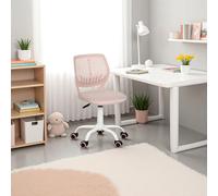HOMYLIN Juego de 1 Silla de Escritorio para niños, pequeña Silla giratoria sin Brazos con Asiento de Tela y Respaldo de plástico, Asiento Colorido de Altura Ajustable para niños Que estudian y juegan