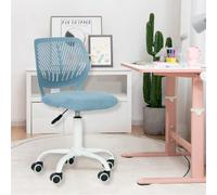 HOMYLIN Juego de 1 Silla de Escritorio para niños, Silla giratoria pequeña sin Brazos con Asiento de Tela y Respaldo de plástico, Asiento Colorido de Altura Ajustable para niños Que estudian y juegan
