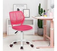 HOMYLIN Juego de 1 Silla de Escritorio para niños, Silla giratoria pequeña sin Brazos con Asiento de Tela y Respaldo de plástico, Asiento Colorido de Altura Ajustable para niños Que estudian y juegan