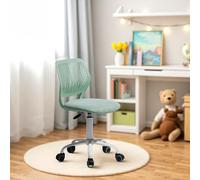 HOMYLIN Juego de 1 Silla de Escritorio para niños, Silla giratoria pequeña sin Brazos con Asiento de Tela y Respaldo de plástico, Asiento Colorido de Altura Ajustable para niños Que estudian y juegan