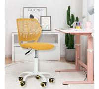 HOMYLIN Juego de 1 Silla de Escritorio para niños, Silla giratoria pequeña sin Brazos con Asiento de Tela y Respaldo de plástico, Asiento Colorido de Altura Ajustable para niños Que estudian y juegan