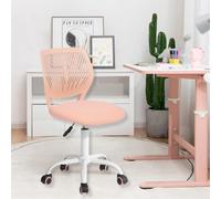 HOMYLIN Juego de 1 Silla de Escritorio para niños, Silla giratoria pequeña sin Brazos con Asiento de Tela y Respaldo de plástico, Asiento Colorido de Altura Ajustable para niños Que estudian y juegan