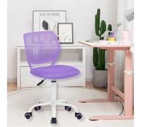 HOMYLIN Juego de 1 Silla de Escritorio para niños, Silla giratoria pequeña sin Brazos con Asiento de Tela y Respaldo de plástico, Asiento Colorido de Altura Ajustable para niños Que estudian y juegan