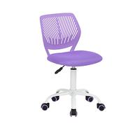 HOMYLIN Juego de 1 Silla de Escritorio, pequeña Silla de Oficina en casa sin Brazos con cojín de Asiento de Tela y Respaldo de plástico, Silla giratoria de Color macarrón para Estudiantes y niños,