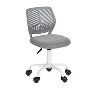 HOMYLIN Juego de 1 Silla de Escritorio, pequeña Silla de Oficina en casa sin Brazos con cojín de Asiento de Tela y Respaldo de plástico, Silla giratoria de Color macarrón para Estudiantes y niños,