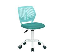 HOMYLIN Juego de 1 Silla de Escritorio, pequeña Silla de Oficina en casa sin Brazos con cojín de Asiento de Tela y Respaldo de plástico, Silla giratoria de Color macarrón para Estudiantes y niños,
