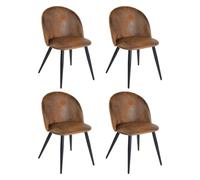 HOMYLIN Juego de 4 sillas de restaurante, sillas de cocina sin brazos, asientos tapizados contemporáneos para comedores, cafeterías y bistrós, color marrón