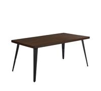 HOMYLIN Mesa de Comedor de 150 cm, diseño contemporáneo, con Efecto de Chapa marrón, Elegante para Comedor y Sala de Estar, Patas de Metal Negro Resistentes, decoración Moderna y Elegante, Color