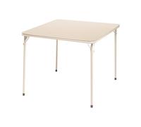 HOMYLIN Mesa de comedor de jardín, diseño minimalista moderno, marco de metal duradero, mesa de jardín para comedores compactos, color camello