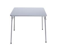 HOMYLIN Mesa de comedor de jardín, diseño minimalista moderno, marco de metal duradero, mesa de jardín para comedores compactos, color gris