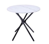 HOMYLIN Mesa de comedor redonda de 80 cm para 2-4 personas, mesa de cocina de madera MDF con base de pedestal intersectable y estructura de escritorio de interrupción, multifuncional para cafetería