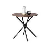 HOMYLIN Mesa de comedor redonda de 80 cm para 2-4 personas, mesa de cocina de madera MDF con base de pedestal intersectable y estructura de escritorio de interrupción, multifuncional para cafetería