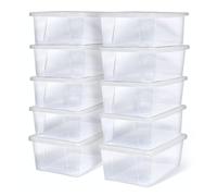 Homz Snaplock Contenedor de Almacenamiento Transparente con Tapa, Resina plástica, Blanco, X Small - 6 Quart, 10
