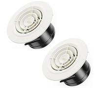 Hon&Guan Ø 100mm Rejilla de Ventilación Redonda 2 Piezas, ABS Difusor de Ventilacion de Techo Redondo, Ajustable Difusor de Techo para Baño, Tubería de PVC, Cocina, Chimenea, Garaje, Filtro, Blanco