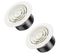 Hon&Guan 125mm Rejilla de Ventilación Redonda 2 Piezas, ABS Difusor de Ventilacion de Techo Redondo, Ajustable Difusor de Techo para Aire Acondicionado Conductos, Tubería VMC, Pared, Blanco