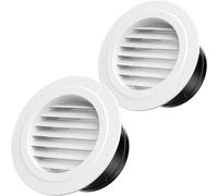 Hon&Guan 2 Piezas Rejilla de Ventilación Redonda, ABS ø100 mm Rejilla de Extracción de Aire de Plástico, Protección Contra Insectos para Garaje, Baño, Cocina, Secadora, Sótano, oficina, habitación