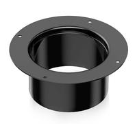 Hon&Guan Brida de pared ABS de 75 mm de diámetro, brida de plástico, conector de tubo para tubo de ventilación y conexión de conducto de aire, negro (1 unidad)