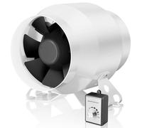 Hon&Guan HI-PE Ventilador de Tubo de 100mm con Controlador de Velocidad, Gran Volumen de Aire 360m³/h, Motor EC Avanzado, Silencioso, Ventilador de Ventilación para Tienda de Cultivo, Garaje, Cocina