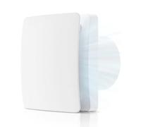 Hon&Guan Ventilador de baño de 100 mm, silencioso, alto caudal de aire 110 | HGA100AEd - Extractor de aire para baño (IP64, 5 W nergética, con válvula antirretorno extraíble)