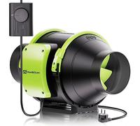 Hon&Guan Ventilador de tubo de 100 mm regulable con regulador de velocidad, ventilador de tubo de extracción de humo con enchufe de la UE, ventilador de baño, extractor de humo, ventilador para tienda